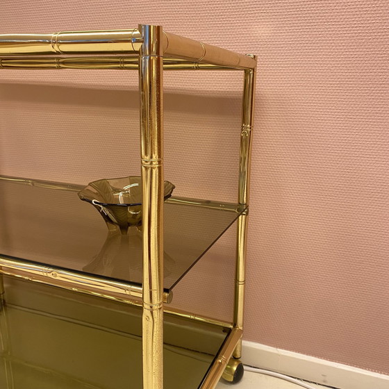 Image 1 of Barquette / table d'appoint italienne en faux bambou