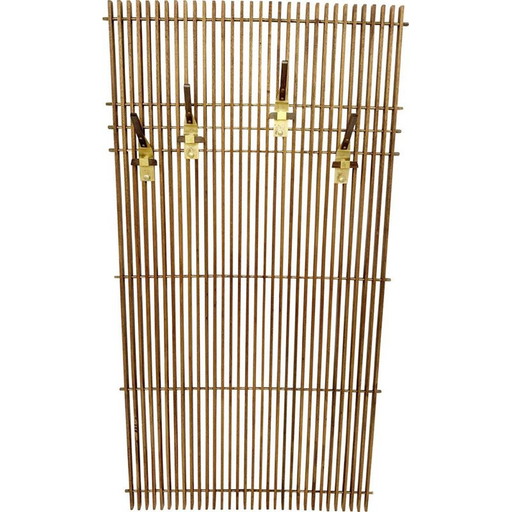 Porte-manteau modulaire vintage en bois stratifié et laiton, Italie 1950