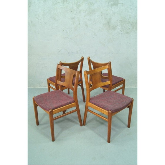 Image 1 of Ensemble de 4 chaises de salle à manger vintage en teck danois années 1960