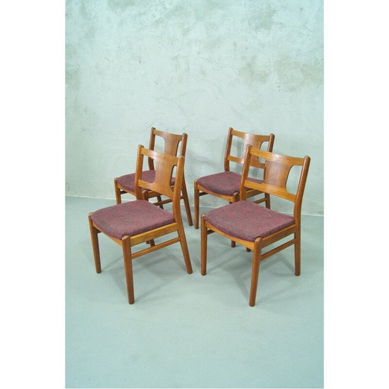 Image 1 of Ensemble de 4 chaises de salle à manger vintage en teck danois années 1960
