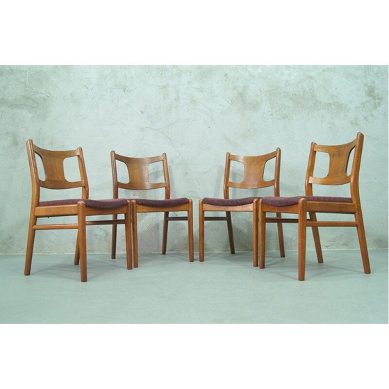 Image 1 of Ensemble de 4 chaises de salle à manger vintage en teck danois années 1960