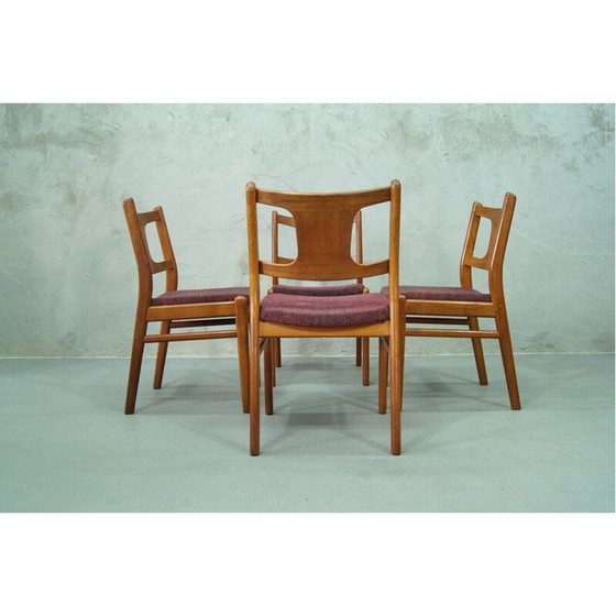 Image 1 of Ensemble de 4 chaises de salle à manger vintage en teck danois années 1960