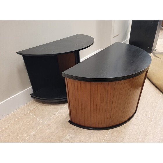 Image 1 of Meuble d'appoint vintage en bois verni et laqué, Italie 1980