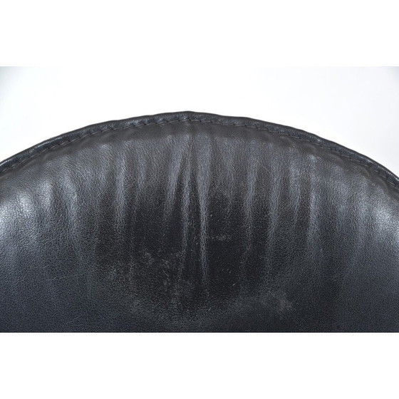 Image 1 of Fauteuil à bascule vintage Nonna en bois courbé noirci et cuir par Paul Tuttle pour Strässle International, Suisse 1970