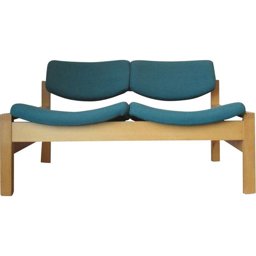 Petit canapé vintage 2 places vert 1960