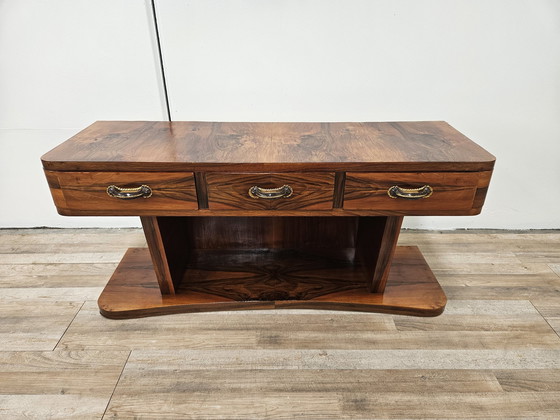 Image 1 of Table console Art Decò en bois de bruyère