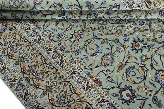 Image 1 of Tapis d'Orient noué à la main - Keshan En vert pistache - 315 X 230 cm