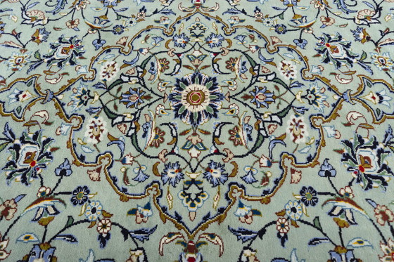 Image 1 of Tapis d'Orient noué à la main - Keshan En vert pistache - 315 X 230 cm