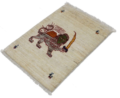 Tapis persan original noué à la main Gabbeh 90 X 60 cm Nouveau tapis