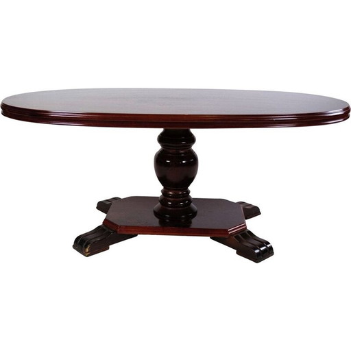 Table basse ovale en acajou, 1930