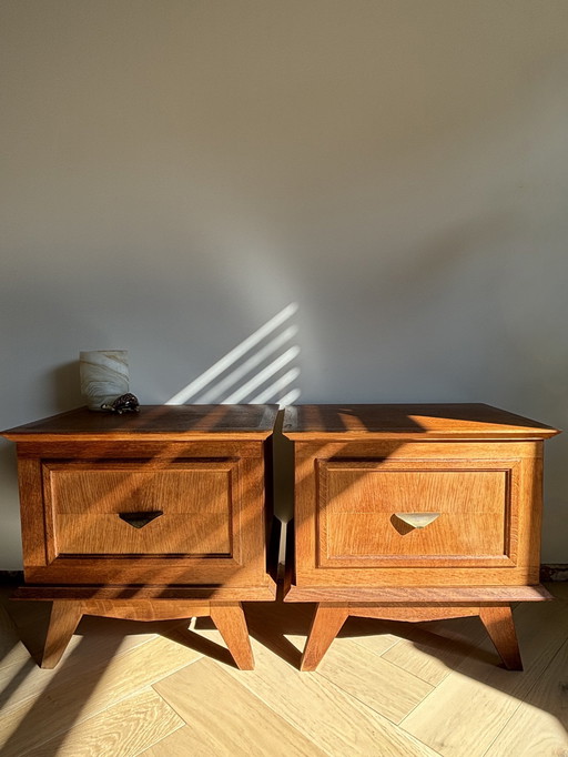 Tables de nuit vintage en teck - Lot de 2