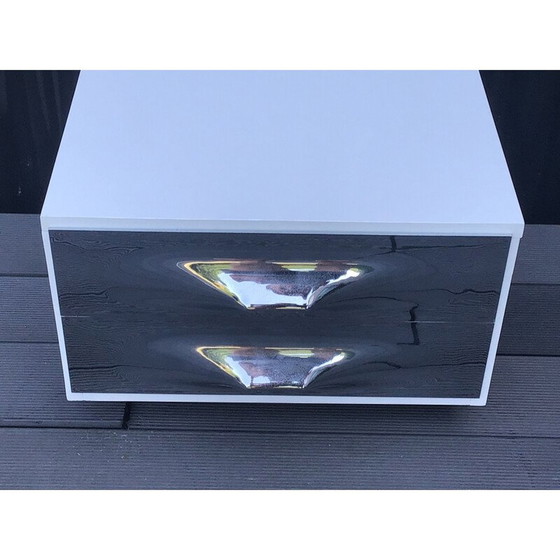 Image 1 of Table de nuit vintage en mélamine blanche par Raymond Loewy, 1960