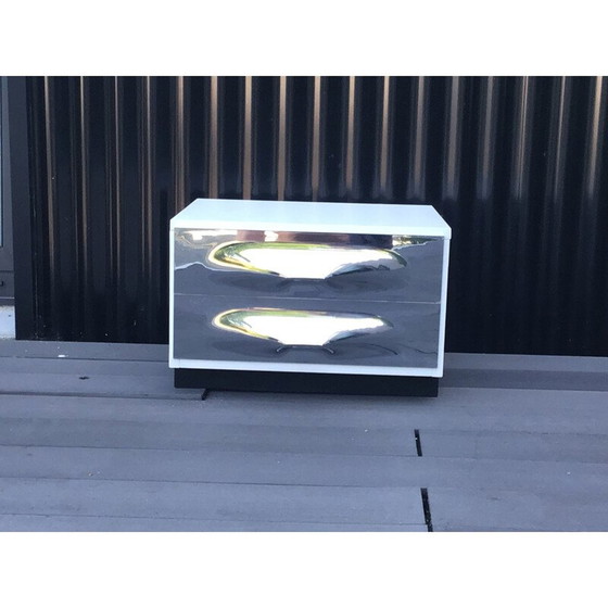 Image 1 of Table de nuit vintage en mélamine blanche par Raymond Loewy, 1960
