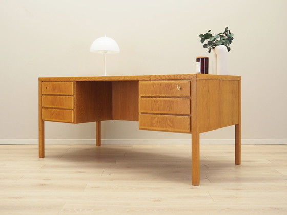 Image 1 of Bureau en frêne, design danois, années 1970, fabricant : Omann Jun