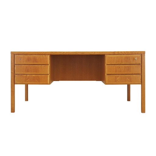 Bureau en frêne, design danois, années 1970, fabricant : Omann Jun