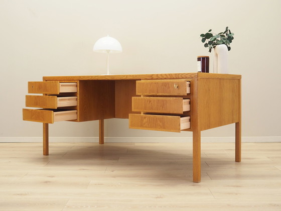 Image 1 of Bureau en frêne, design danois, années 1970, fabricant : Omann Jun