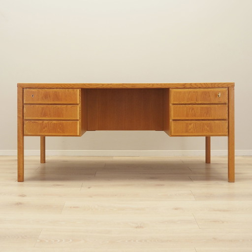 Bureau en frêne, design danois, années 1970, fabricant : Omann Jun