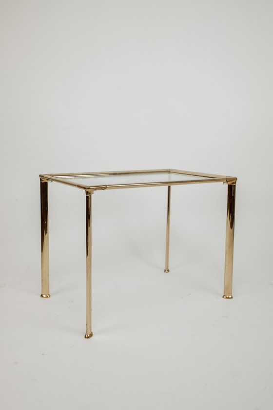 Image 1 of Table d'appoint en laiton et verre 1980