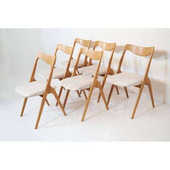 Image 1 of Ensemble de 6 chaises vintage en bois de chêne par Albin Johansson and Sons, 1960
