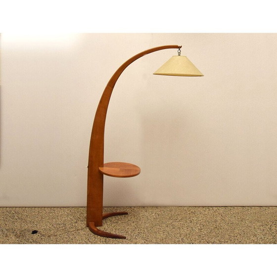 Image 1 of Lampadaire vintage en bois massif, Italie 1950
