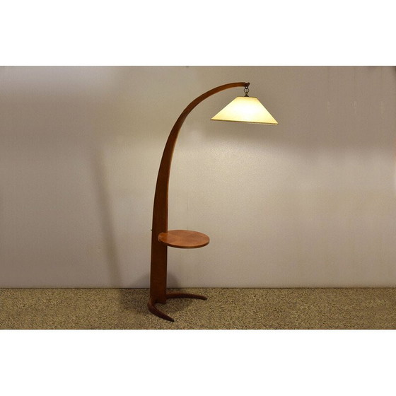 Image 1 of Lampadaire vintage en bois massif, Italie 1950