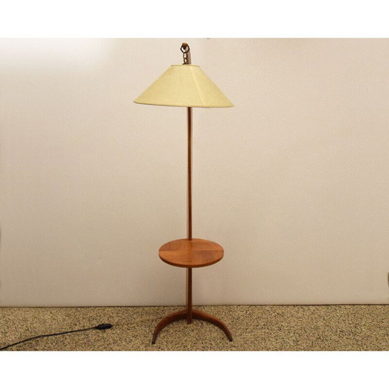 Image 1 of Lampadaire vintage en bois massif, Italie 1950