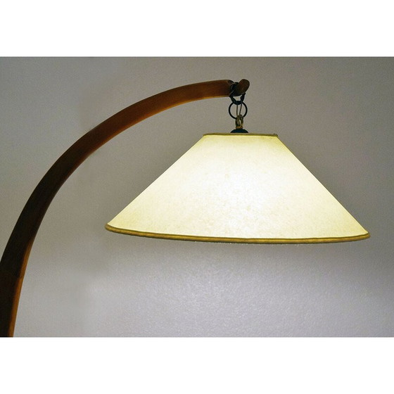 Image 1 of Lampadaire vintage en bois massif, Italie 1950