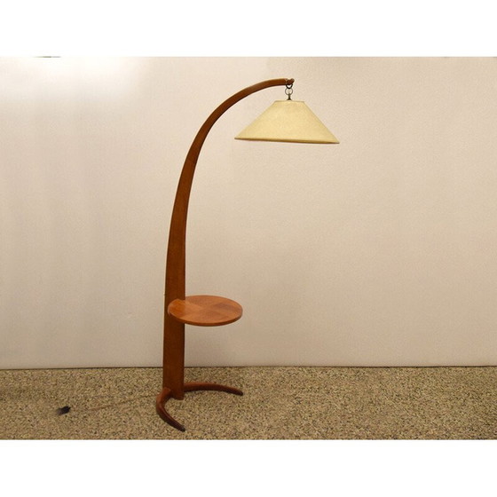 Image 1 of Lampadaire vintage en bois massif, Italie 1950