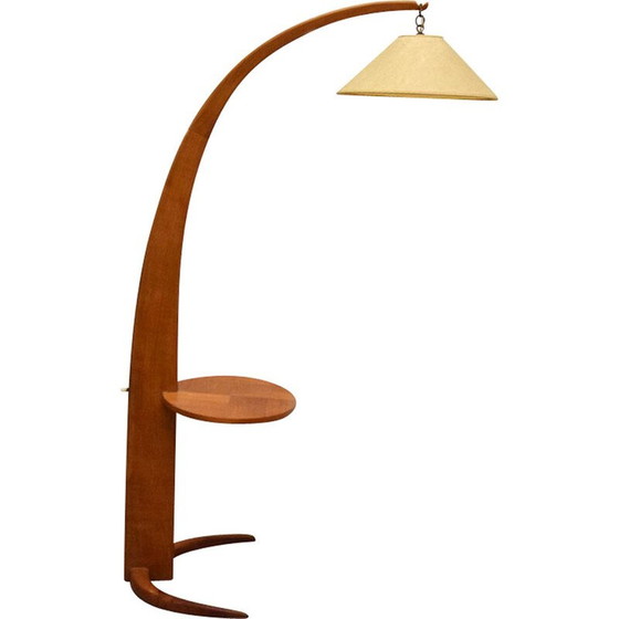 Image 1 of Lampadaire vintage en bois massif, Italie 1950