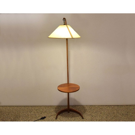 Image 1 of Lampadaire vintage en bois massif, Italie 1950