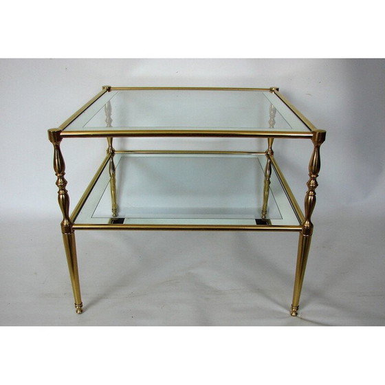 Image 1 of Table basse vintage en laiton et verre, 1960