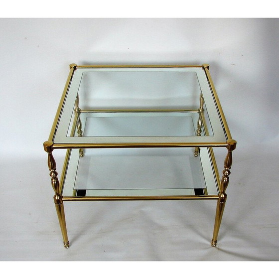 Image 1 of Table basse vintage en laiton et verre, 1960