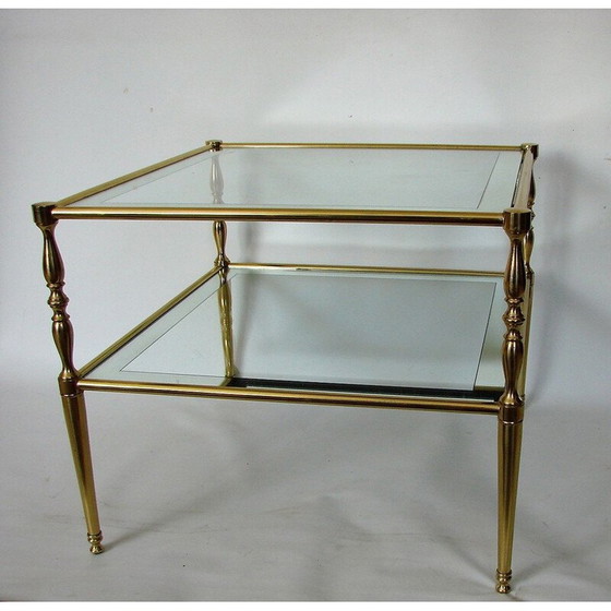 Image 1 of Table basse vintage en laiton et verre, 1960