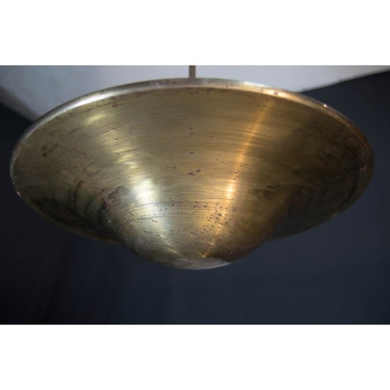 Image 1 of Lampe suspendue vintage en laiton, 1930