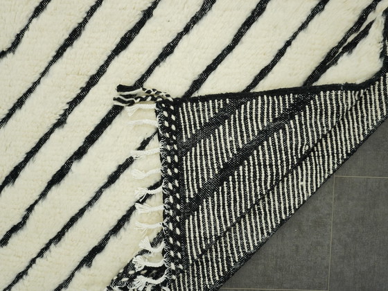 Image 1 of Tapis berbère - 273 Cm X 154 Cm - Laine blanche et noire