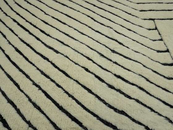 Image 1 of Tapis berbère - 273 Cm X 154 Cm - Laine blanche et noire