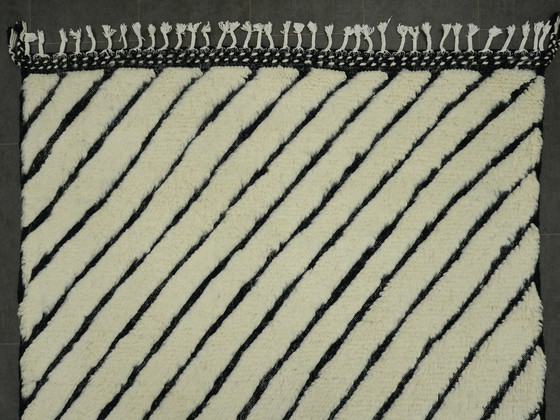 Image 1 of Tapis berbère - 273 Cm X 154 Cm - Laine blanche et noire