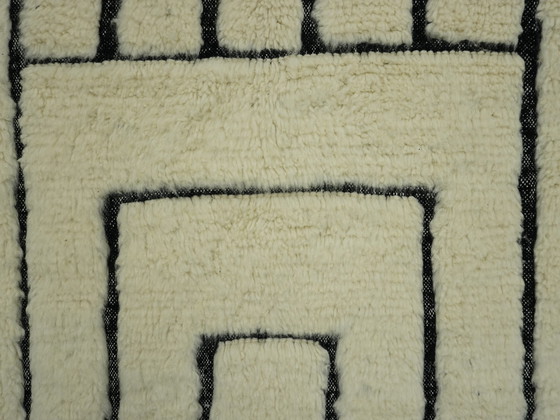 Image 1 of Tapis berbère - 273 Cm X 154 Cm - Laine blanche et noire