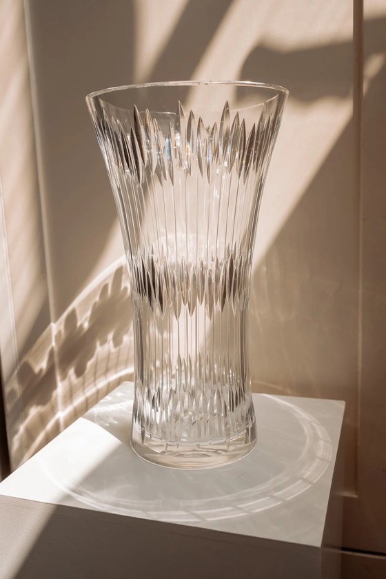 Image 1 of Grand vase vintage en verre cristal