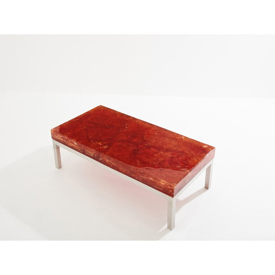 Image 1 of Vintage orange fractal resin coffee table by Marie-Claude de Fouquières, 1970