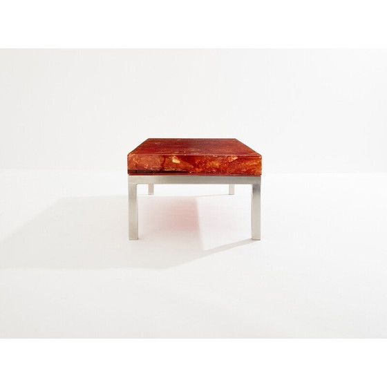 Image 1 of Vintage orange fractal resin coffee table by Marie-Claude de Fouquières, 1970