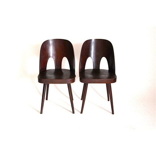 Paire de chaises en bois vintage par Oswald Haerdtl pour Ton Bystřice pod Hostýnem, Tchécoslovaquie 1955