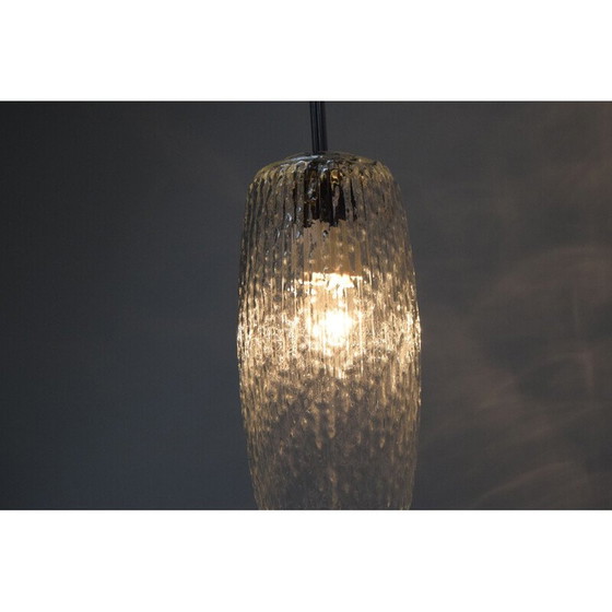Image 1 of Lampe suspendue vintage en verre et métal, Tchécoslovaquie 1960