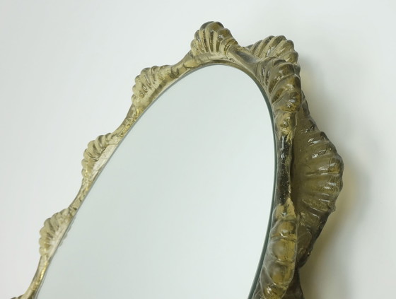 Image 1 of Elégant Grand Miroir Mural rétro-éclairé Cadre Acrylique Verre Glace Décor 1960S 1970S