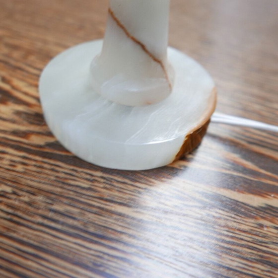Image 1 of Lampe de table vintage en onyx et albâtre, Angleterre 1970