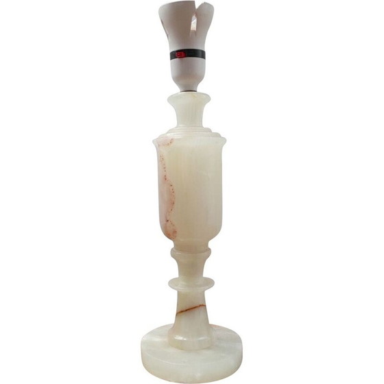 Image 1 of Lampe de table vintage en onyx et albâtre, Angleterre 1970