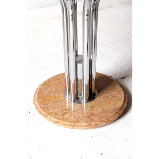 Image 1 of Table vintage en verre avec base en marbre, Italie 1960s