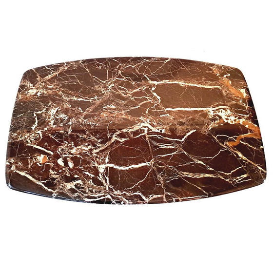 Image 1 of Table basse vintage en marbre et bronze, France 1970