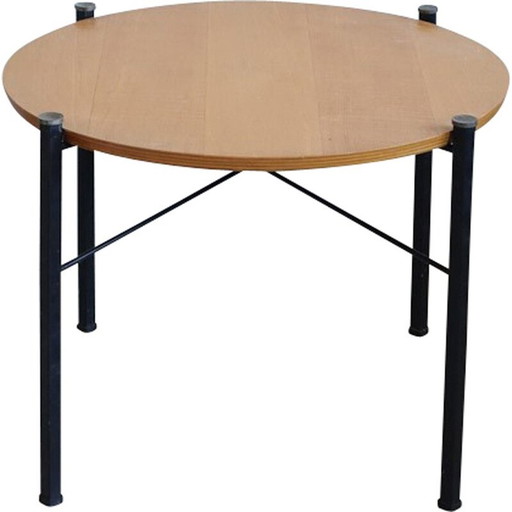 Table d'appoint en chêne et métal - années 1950