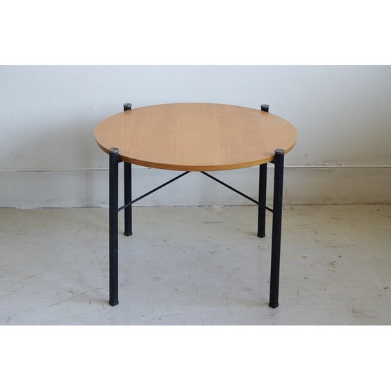 Image 1 of Table d'appoint en chêne et métal - années 1950